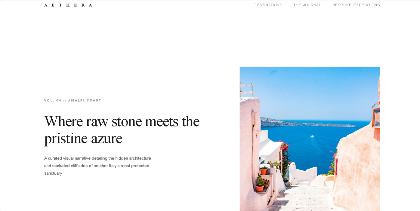 Aethera Luxury Travel Editorial Design